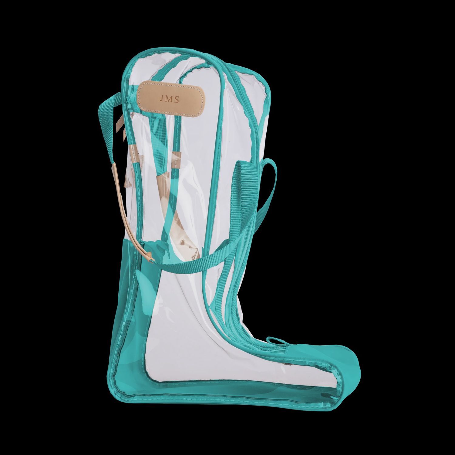 Clear Tall Boot Bag, Color: Teal