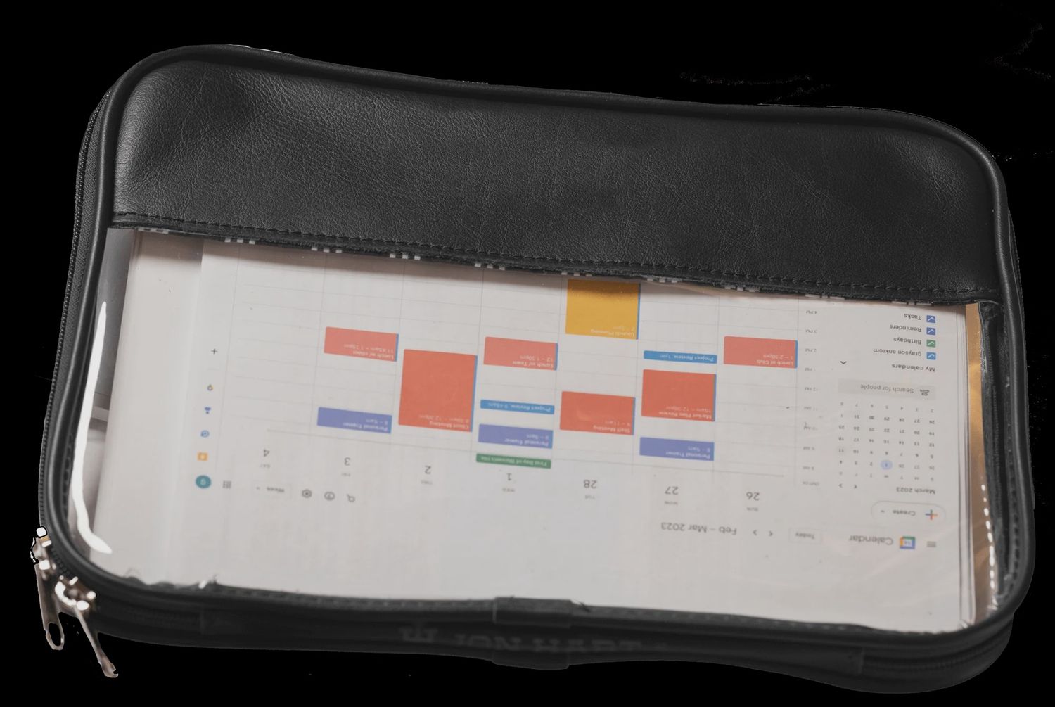 Leather Clear Folio, Color: Black