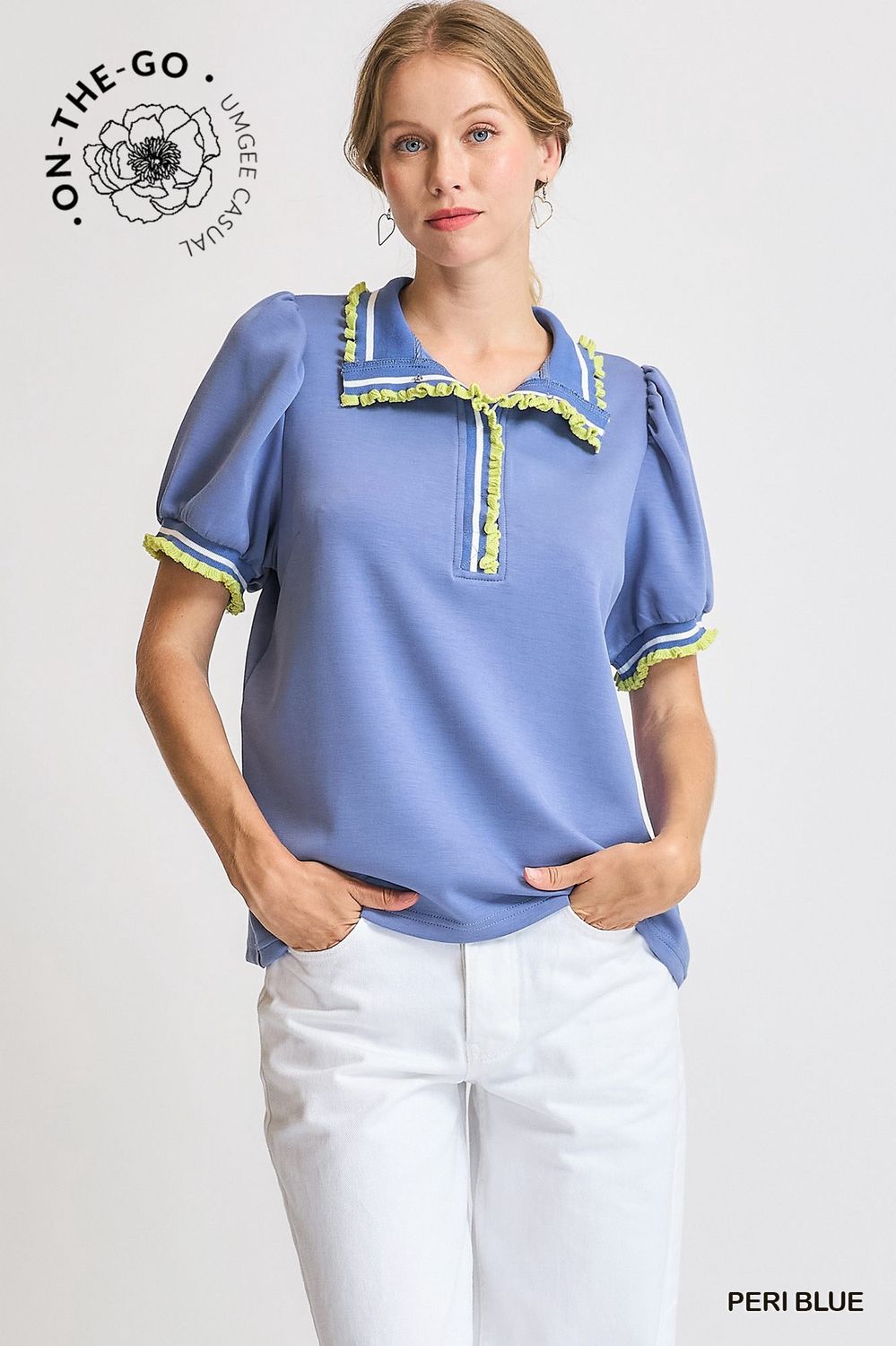 Peri/Lime ruffle OTG