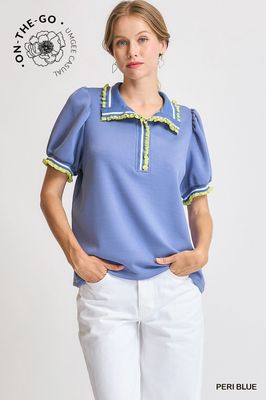 Peri/Lime ruffle OTG