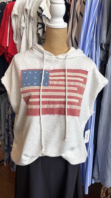 Flag Sleeveless Hoodie