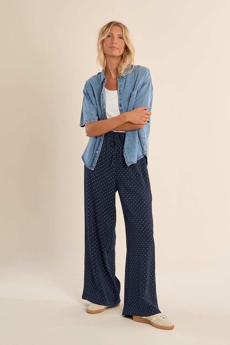 Polka Dot Navy Pant, Size: XL