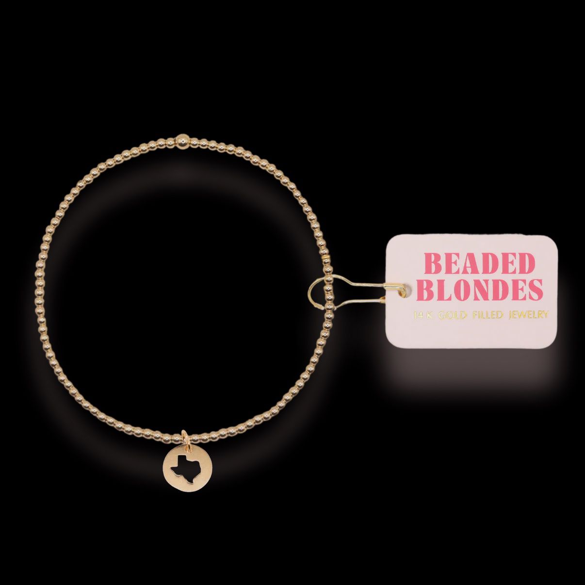 Texas  Charm Bracelet on Gold