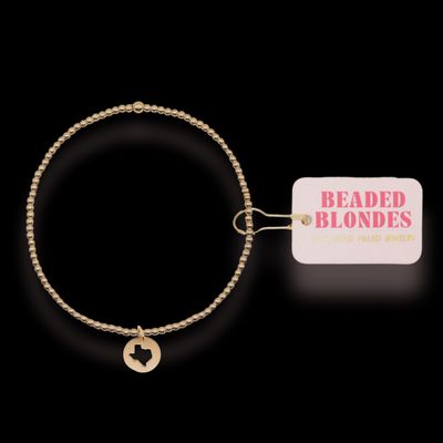 Texas  Charm Bracelet on Gold