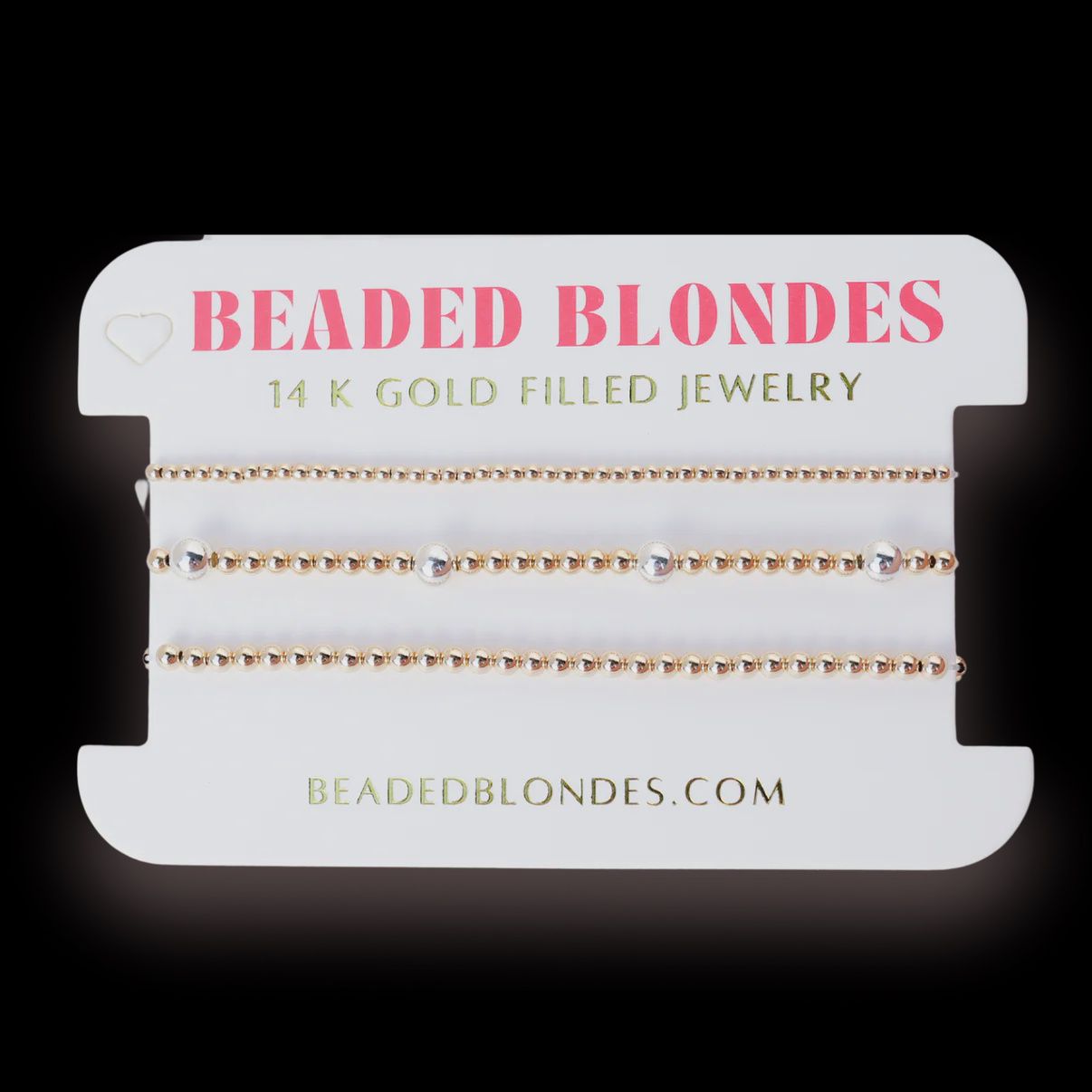 2MM + 3MM + Olive Mixed Metal Bracelet Stack