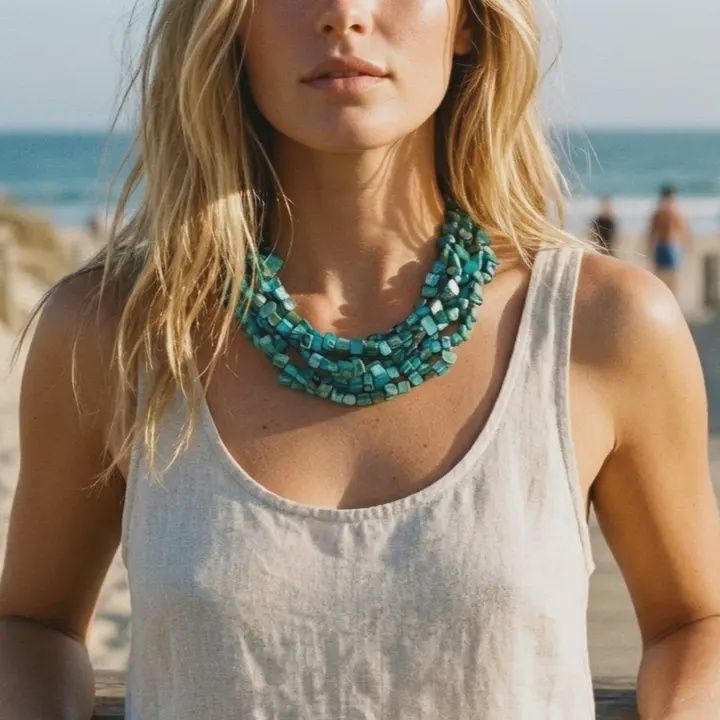 Chunky Turquoise Beaded Collar