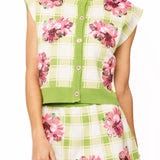 Plaid Azalea Vest, Size: Small