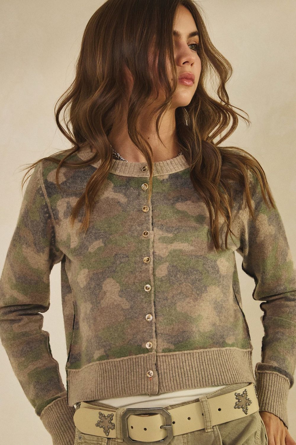 Camo Cardigan, Size: Small