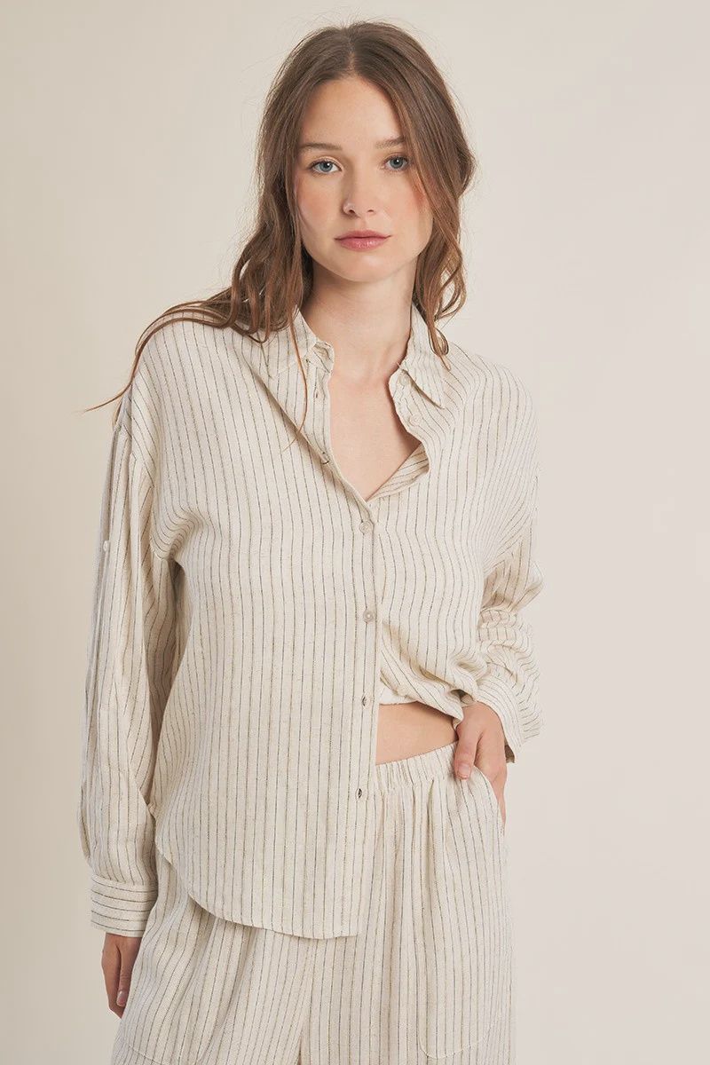Stripe Woven Shirt, Size: XSmall