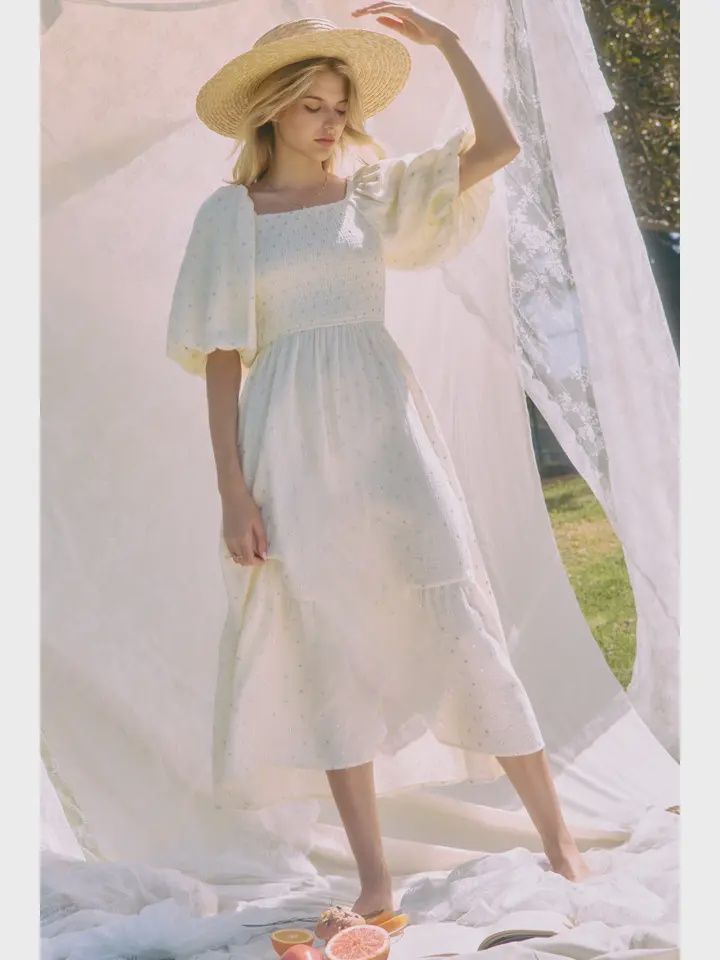 Star Gauze Midi Dress