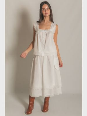 Eyelet Ruffle Skirt