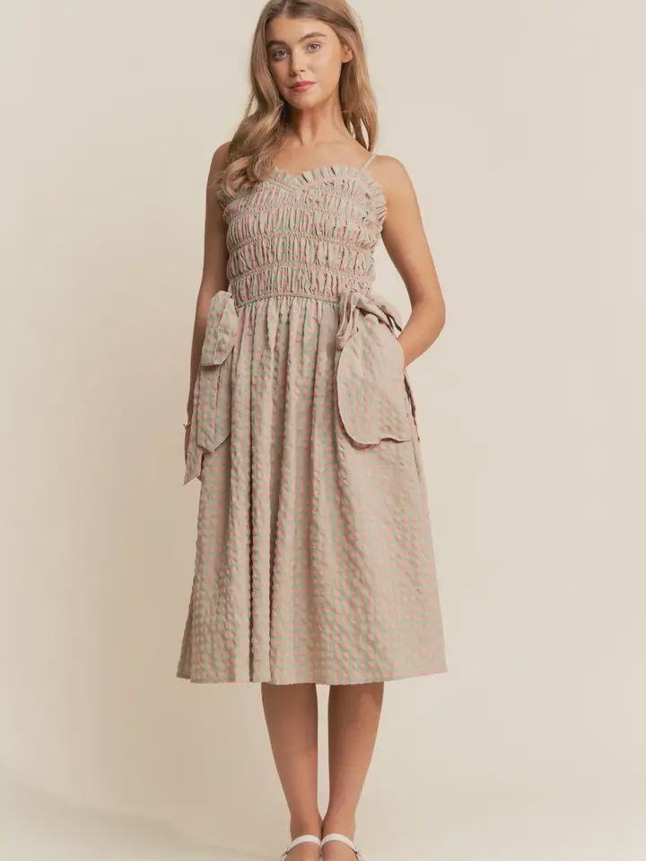 Sweet Gingham Midi, Size: Small