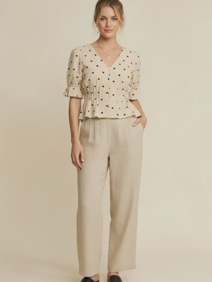 Polka Dot Peplum Top