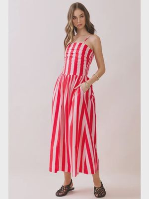 Pink Stripe Smock Dress