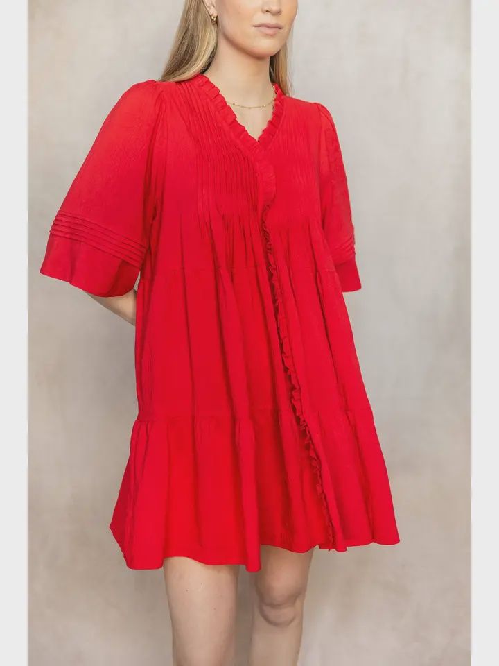 Pintuck Mini Dress, Size: XSmall