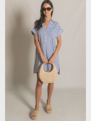 Stripe Shirt Mini Dress