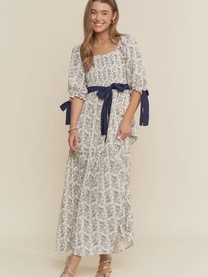 Gauze Cotton Ribbon Maxi Dress