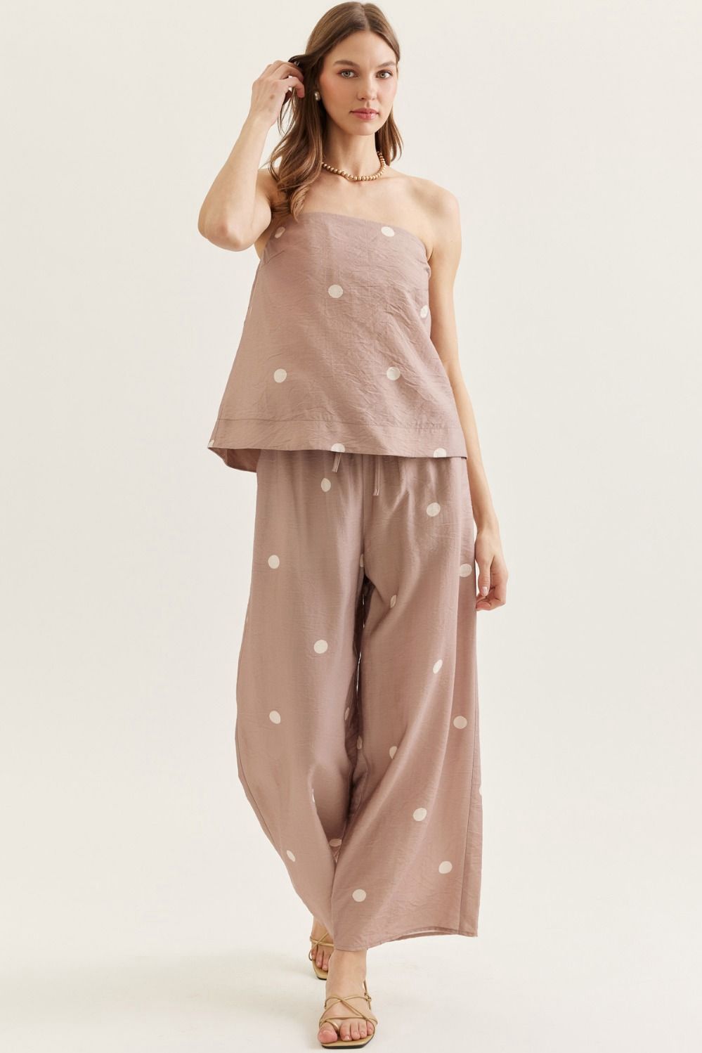 Polka Dot Strapless Set, Size: Small