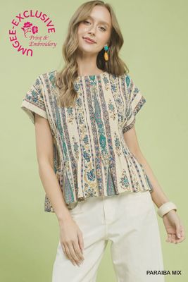 Pleated Smocked Top