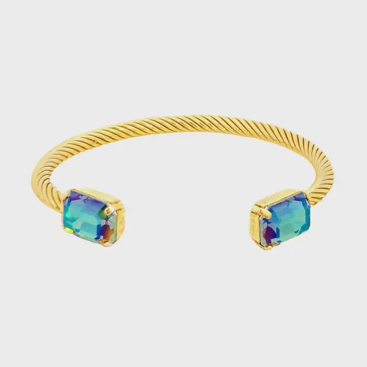 Charlotte Cuffs in Rect, Color: Aqua Verde