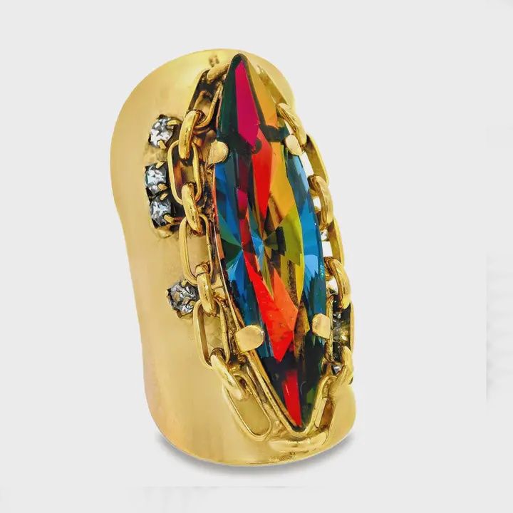 Navi gold Ring, Color: Vitrail