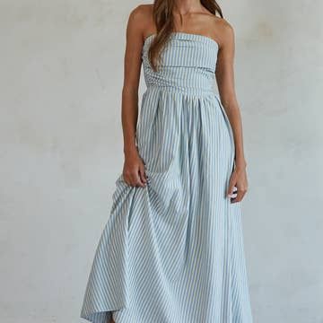 Stripe Strapless Dress
