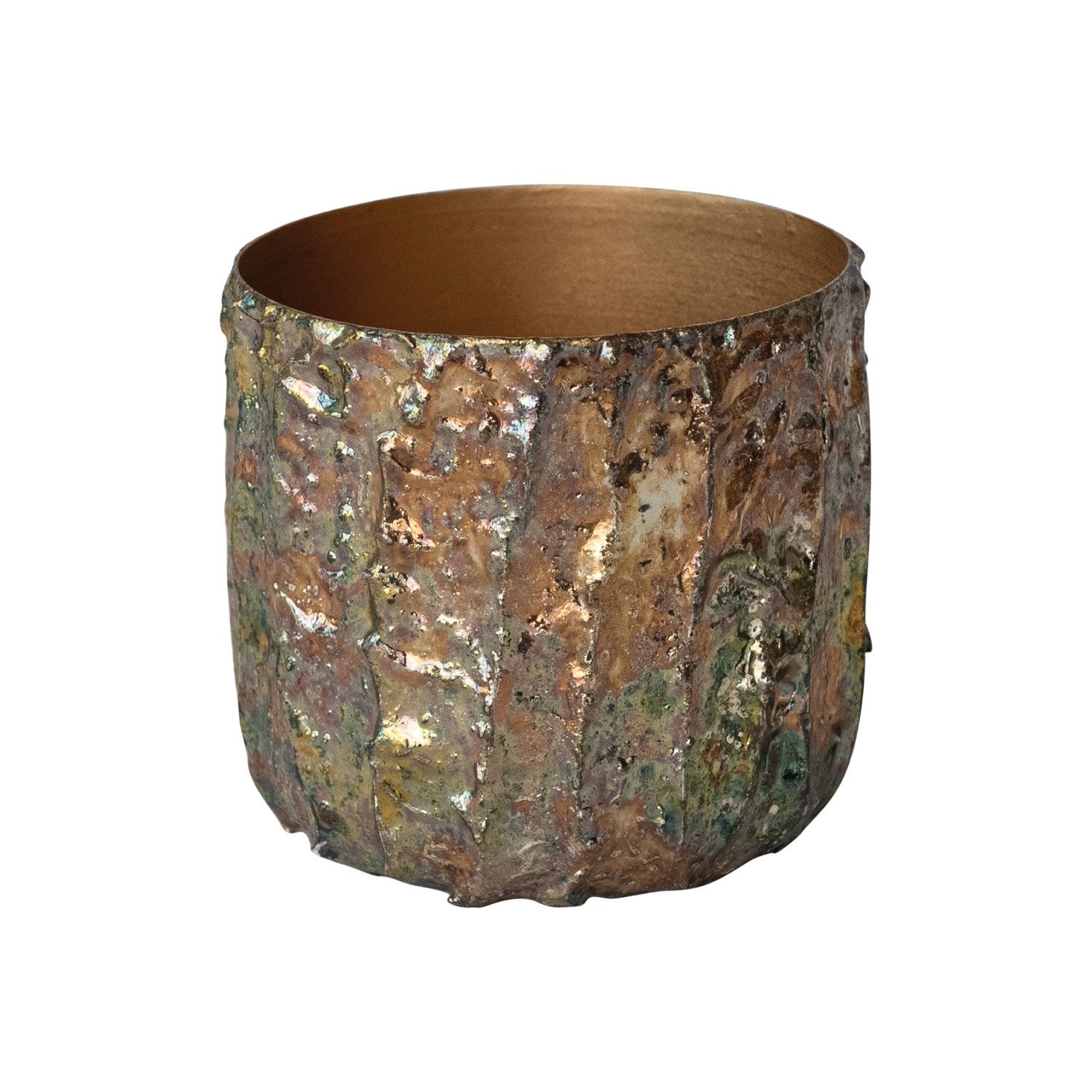 Metal Oxidized Candle Holder