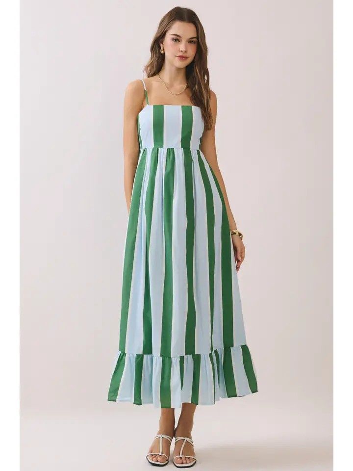 Green &amp; Blue Stripe Sundress, Size: small