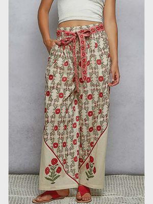 Belted Floral Pants
