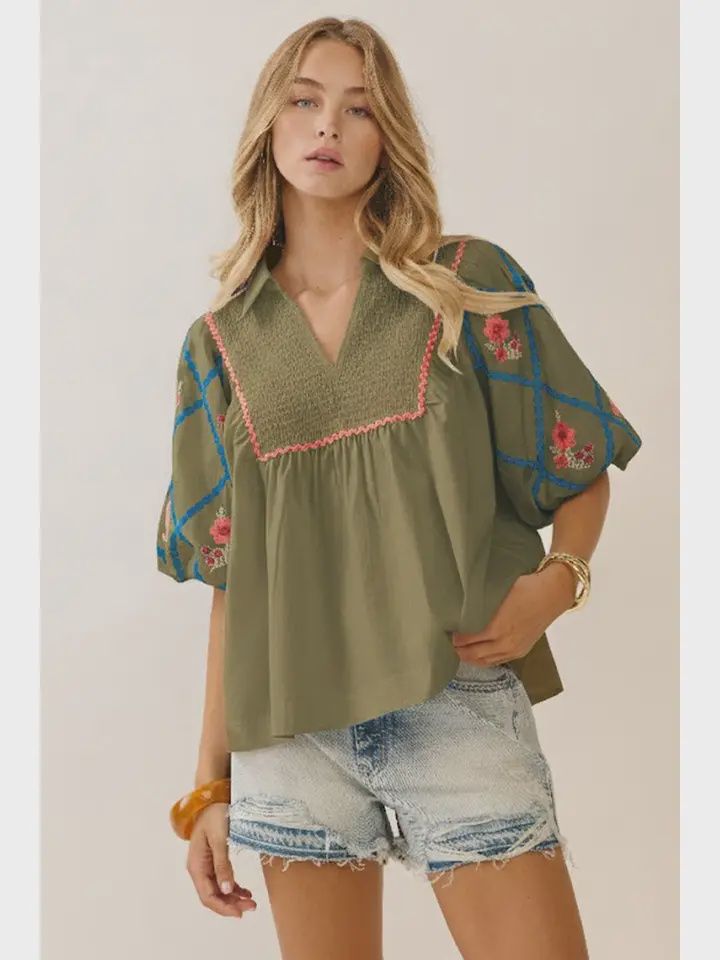 Cotton Poplin Top, Size: Small