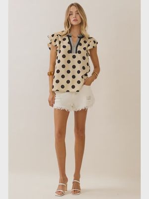 Polka Dot Flutter Blouse