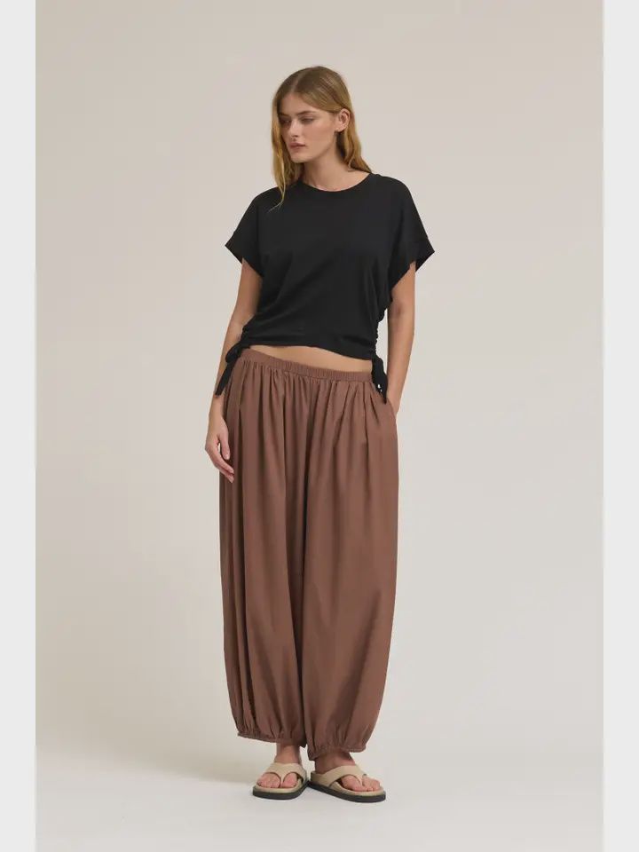 Side Scrunch Tee, Color: Black, Size: S