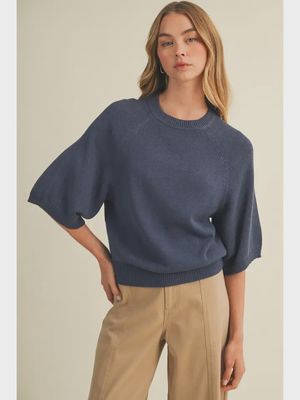 Raglan Short Sleeve Sweater