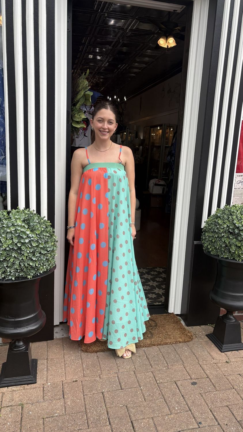 Polkadot Colorblock Maxi, Size: sm