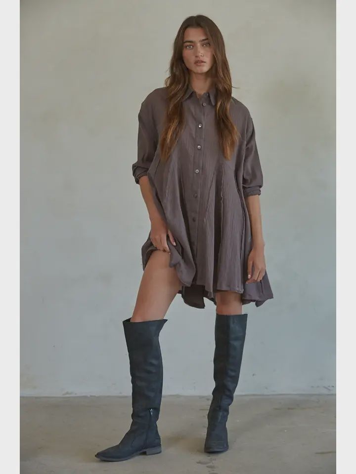 Long Button Down Tunic, Size: Small