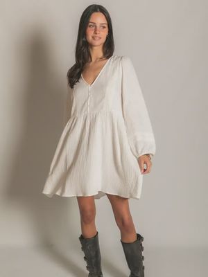 Gauze Long Sleeve Dress