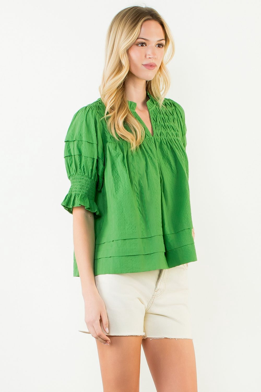 Short Sleeve Crinkle Top