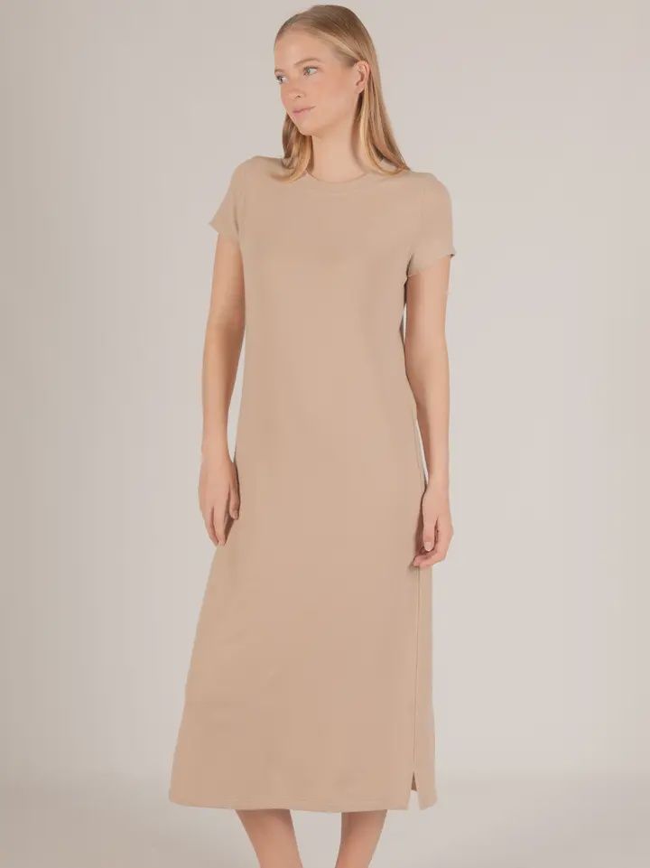 Knit Short Sleeve Midi Dress