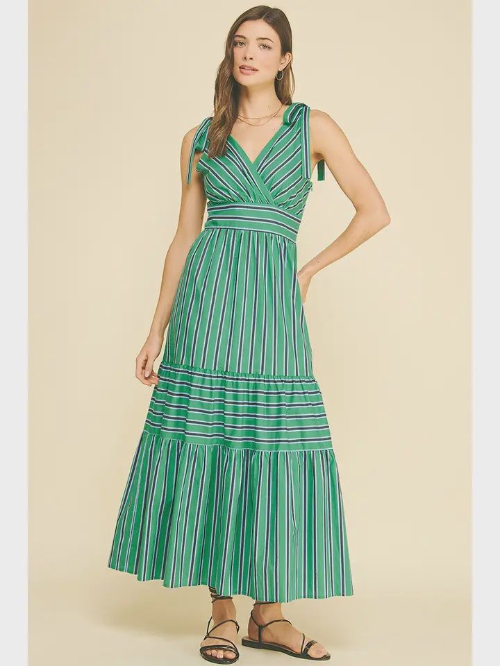 Stripe Tiered Maxi Dress, Size: S