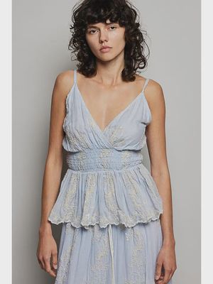 V-Neck Embroidered Top
