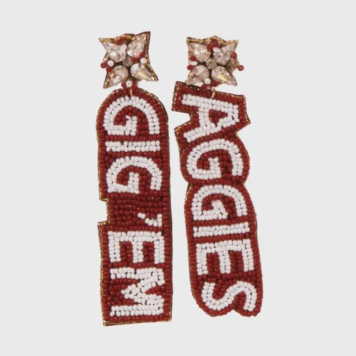 TX A&amp;M Gig E Beaded Earrings