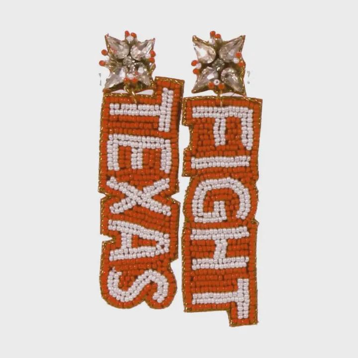 Texas Fight Beaded Earrings