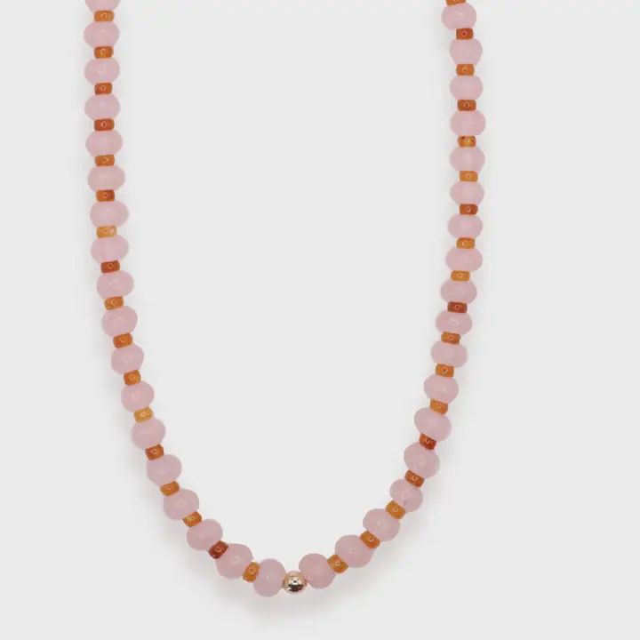 Caroline Necklace in Pink and Brown