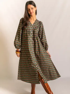 Olive V-Neck Maxi Dress