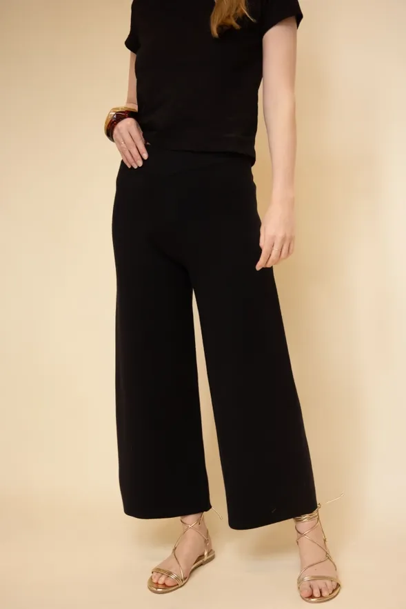 Knit Ankle Length Wide Leg Pant, Size: XS