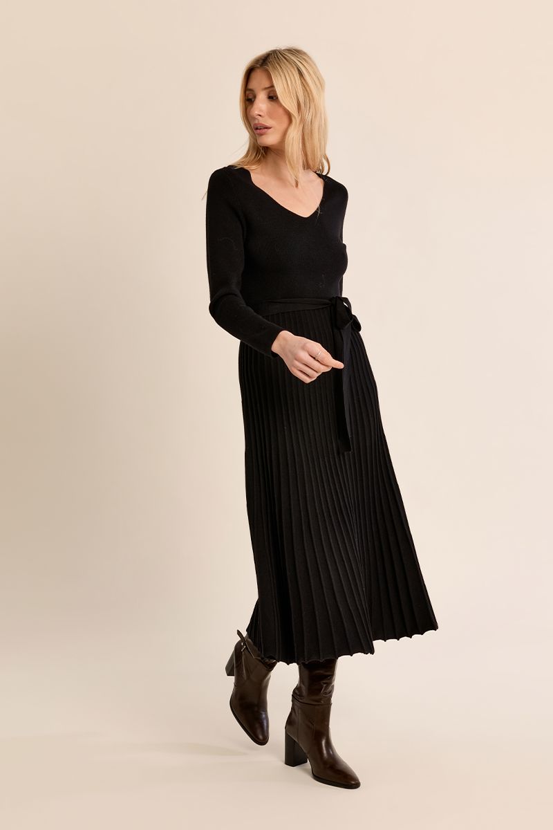 Black Pleated Dress