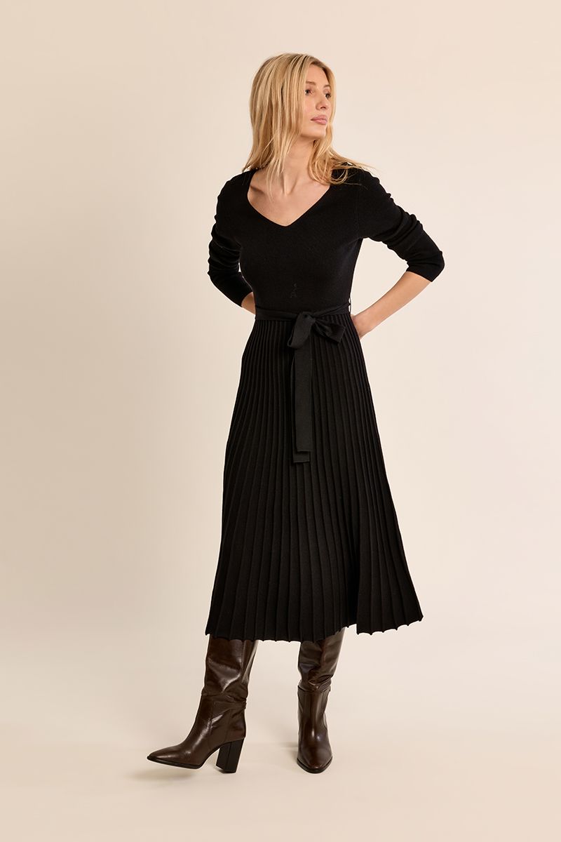 Black Pleated Dress, Size: S