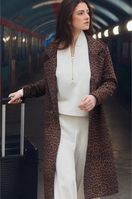 Double Breasted Leopard Coat
