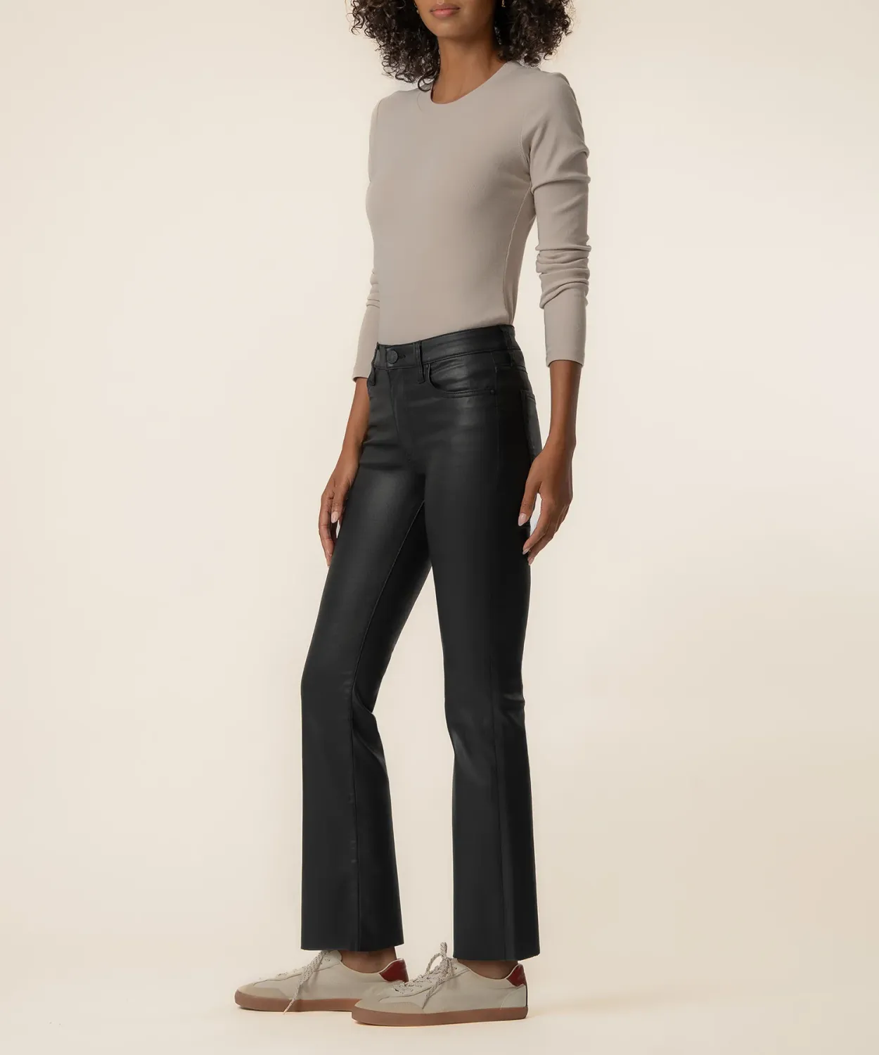 Kelsey High Rise Black Coated Jeans