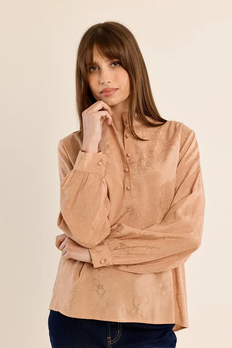 Ruched collar blouse, Size: S